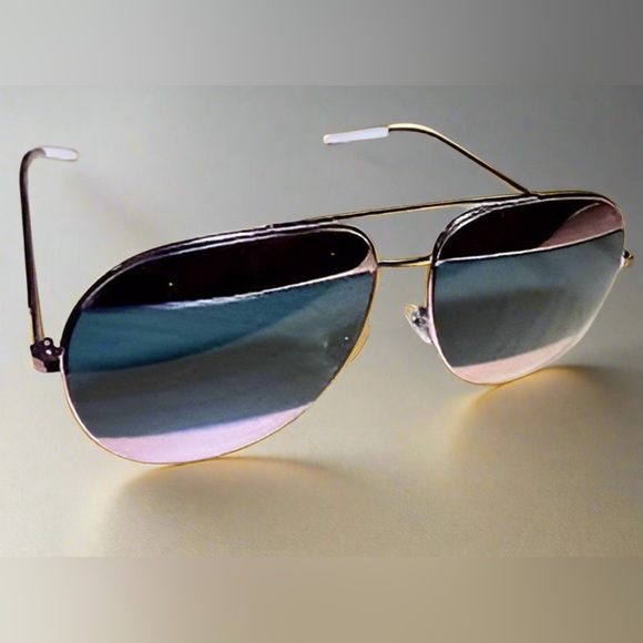? NWT The Funky Aviator Dior Split Blue And Pink Mirror 59MM Sunglasses